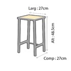 Banqueta Baixa Industrial Madeira Natural 4un