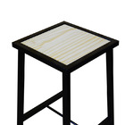 Banqueta Baixa Industrial Pinus Madeira Natural