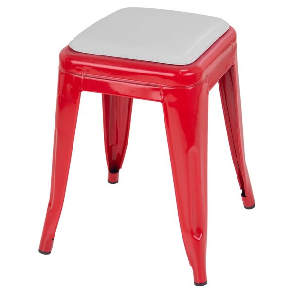 Banqueta Baixa Iron Tolix 45 Cm Design Industrial Com Almofad