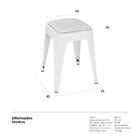 Banqueta Baixa Iron Tolix 45 Cm Design Industrial Com Almofada