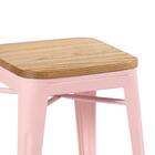 Banqueta Baixa Iron Tolix Com Assento De Madeira Rústica Clar