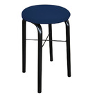 Banqueta Baixa Manu Suede Azul Marinho