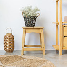 Banqueta Baixa Moema Em Madeira - Mel