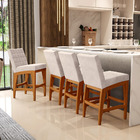 Banqueta Baixa Para Cozinha Bancada Bar Sala De Jantar Fixa M