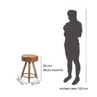 Banqueta Baixa Para Cozinha Base Madeira Dani Sintético Pu Te