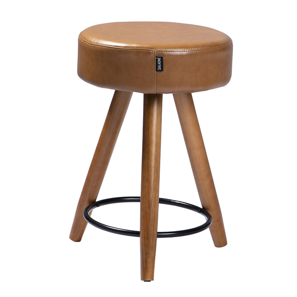 Banqueta Baixa Para Cozinha Base Madeira Dani Sintético Pu Te