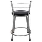 Banqueta Baixa Para Cozinha Epoxi Cinza Preto