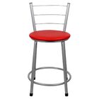 Banqueta Baixa Para Cozinha Epoxi Cinza Vermelho
