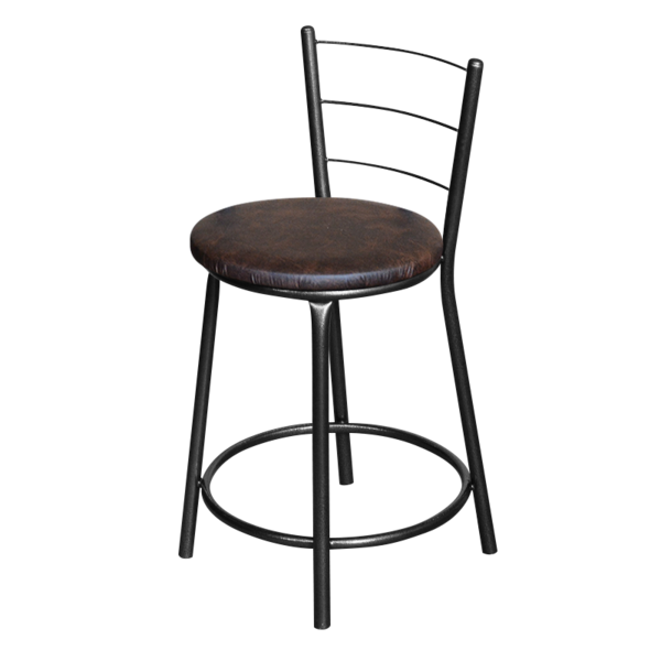 Banqueta Baixa Para Cozinha Epoxi Craqueada Marrom