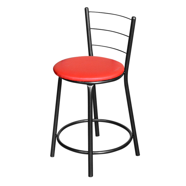 Banqueta Baixa Para Cozinha Epoxi Craqueada Vermelho