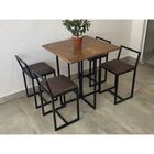 Banqueta Baixa Para Cozinha Preta Industrial Assento Estofado