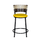 Banqueta Baixa Para Cozinha Ratan Hawai Cappuccino Premium  A