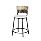 Banqueta Baixa Para Cozinha Ratan Hawai Cappuccino Premium  B