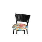 Banqueta Baixa Para Cozinha Ratan Preta Estofado Cerveja