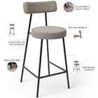 Banqueta Baixa Para Cozinha Sala De Jantar Bar Bancada Milão