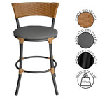 Banqueta Baixa Pisa Em Aço E Estofado Para Cozinha E Balcão