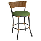 Banqueta Baixa Pisa Em Aço E Estofado Para Cozinha E Balcão