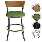 Banqueta Baixa Pisa Em Aço E Estofado Para Cozinha E Balcão