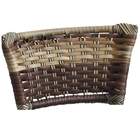 Banqueta Baixa Preta Junco Capuccino Com Assento Branco Fortm