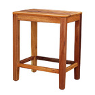 Banqueta Baixa Ripada Em Madeira Maciça