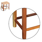 Banqueta Baixa Ripada Em Madeira Maciça