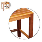 Banqueta Baixa Ripada Em Madeira Maciça