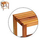 Banqueta Baixa Ripada Em Madeira Maciça