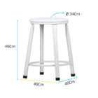 Banqueta Baixa Sem Encosto - Branco - Branco