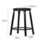 Banqueta Baixa Sem Encosto - Preto - Preto