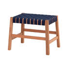 Banqueta Baixa Tape - Castanheira E Azul Escuro - Meu Móvel D