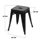 Banqueta Baixa Tolix Iron Design Industrial Cinza