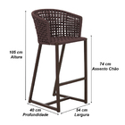 Banqueta Bali Em Alumínio E Corda Náutica Trama Original