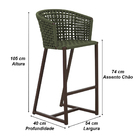 Banqueta Bali Em Alumínio E Corda Náutica Trama Original