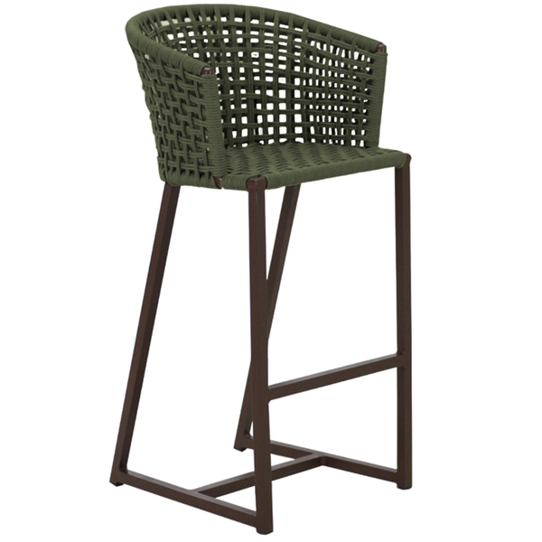 Banqueta Bali Em Alumínio E Corda Náutica Trama Original