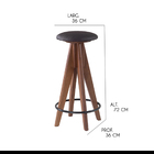 Banqueta Banco Alta Estofada Berlim 37x72 Cm Madeira Maciça I