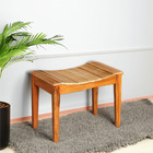 Banqueta Banco Ondulado Em Madeira Maciça