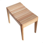 Banqueta Banco Ondulado Em Madeira Maciça