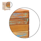 Banqueta Banco Ripada Madeira Maciça Pátina