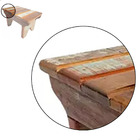 Banqueta Banco Ripado 30cm Em Madeira Maciça Pátina