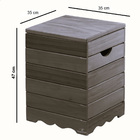 Banqueta Banco Ripado Madeira Maciça Natural