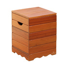 Banqueta Banco Ripado Madeira Maciça Natural