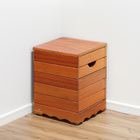 Banqueta Banco Ripado Madeira Maciça Natural