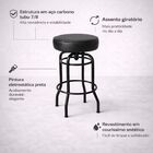 Banqueta Bar Alta Giratória Área Gourmet Preta Assento Preto