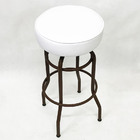 Banqueta Bar Alta Giratória Cor Ferrugem Assento Branco - Pol