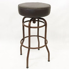 Banqueta Bar Alta Giratória Cor Ferrugem Assento Marrom - Pol