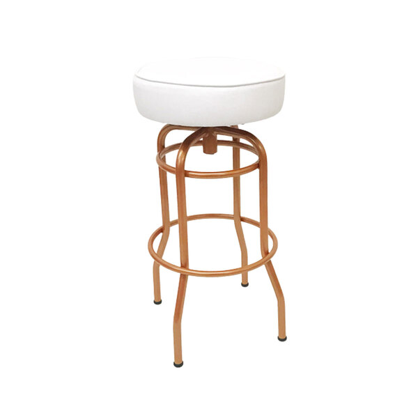Banqueta Bar Altura 74cm Giratória Cobre Assento Branco