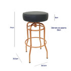 Banqueta Bar Altura 74cm Giratória Cobre Assento Preto