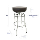 Banqueta Bar Altura 74cm Giratória Cromada Assento Marrom