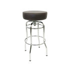 Banqueta Bar Altura 74cm Giratória Cromada Assento Marrom