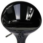 Banqueta Bar Em Abs Base Aço Cromado Encosto Alto Preta Kala